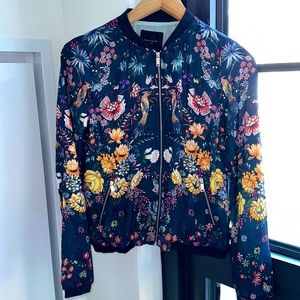 Zara flory printed bomber